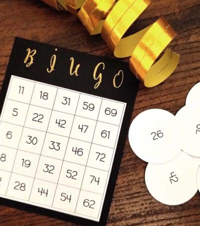 selbst gebastelter spielschein für bingo